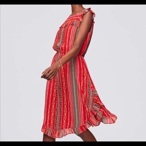 Loft ruffle rounded hem dress